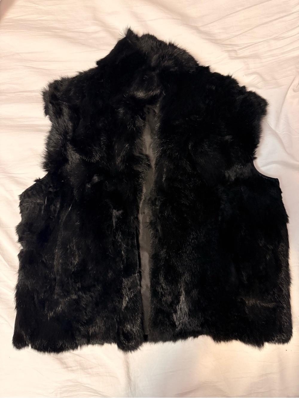Adrienne Landau Black Faux Fur Vest